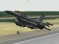 My heavily laden aircraft eats up runway and staggers into the air under the heavy load.