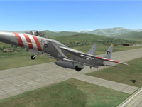 Even heavily loaded, the Eagle leaps into the air...