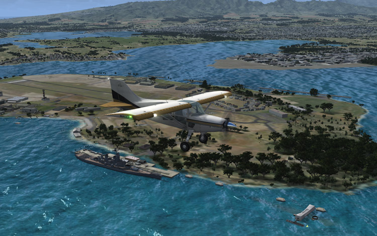 Microsoft Flight - And INLAND Ocean Water...