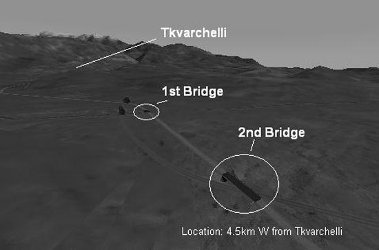 "These two bridges are the main ground supply route to Tkvarchelli...."