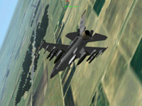 I pop-the speed brakes and reef the jet around into a tight right turn