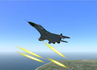 A BTR leads the convoy, and its bright phosphorous 14.5mm tracer flashes by my Red-11 as I select full power and punch through the sound barrier.