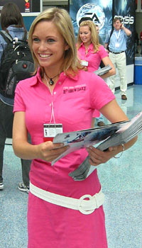 Why is this pretty lady from E3 2005 on the first page of the article? Why not?