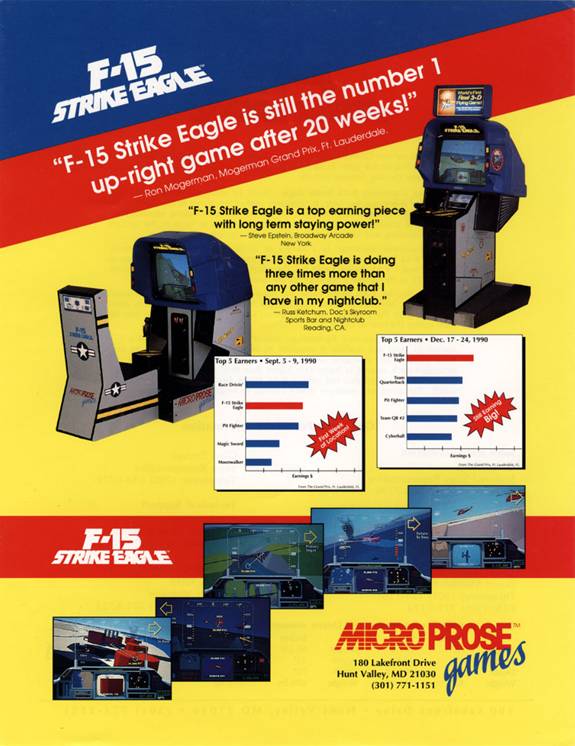 F-15 Strike Eagle Arcade advertisement.