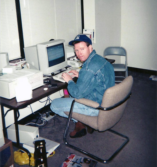 Mike McDonald working at temp office.