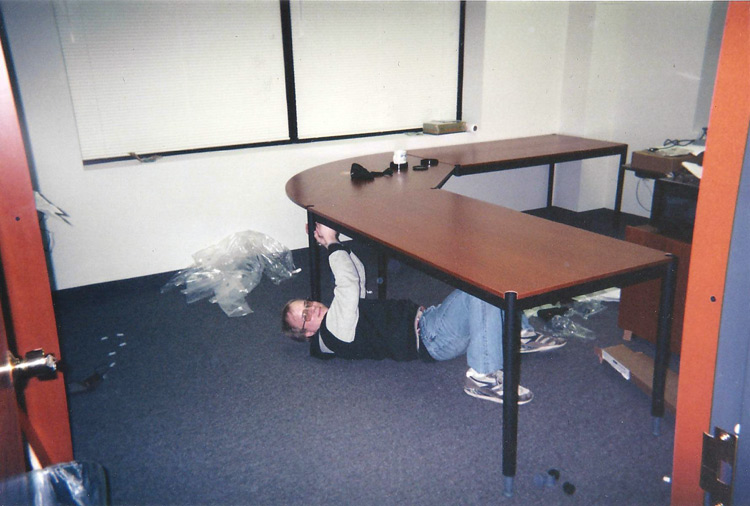 Putting my office furniture together.