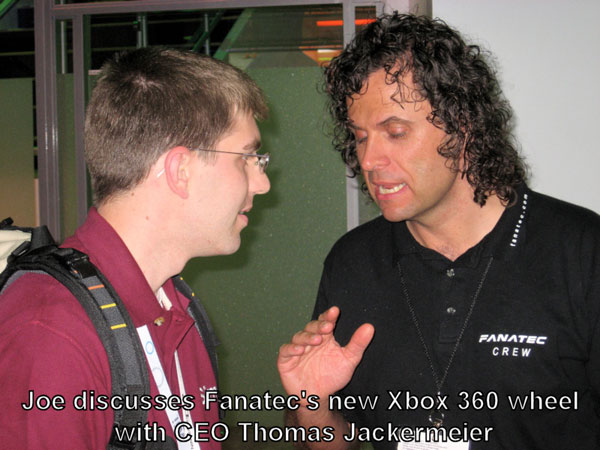 Joe discusses the Fanatec wheel with CEO Thomas Jackermeier