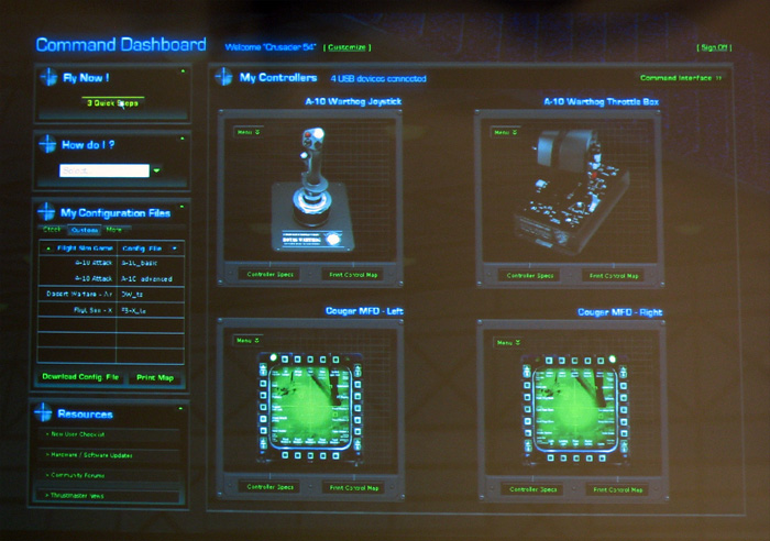 The Thrustmaster HOTAS Warthog T.A.R.G.E.T. software
