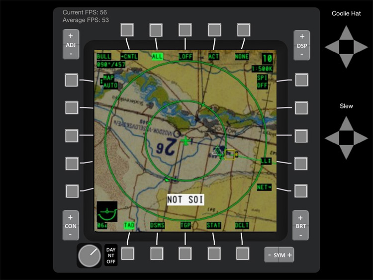 iControl DCS - The Tactical Situation Display zoomed in.