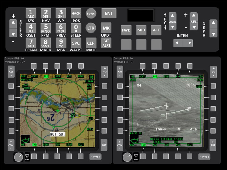 iControl DCS - The dual MFCD and UFC page.