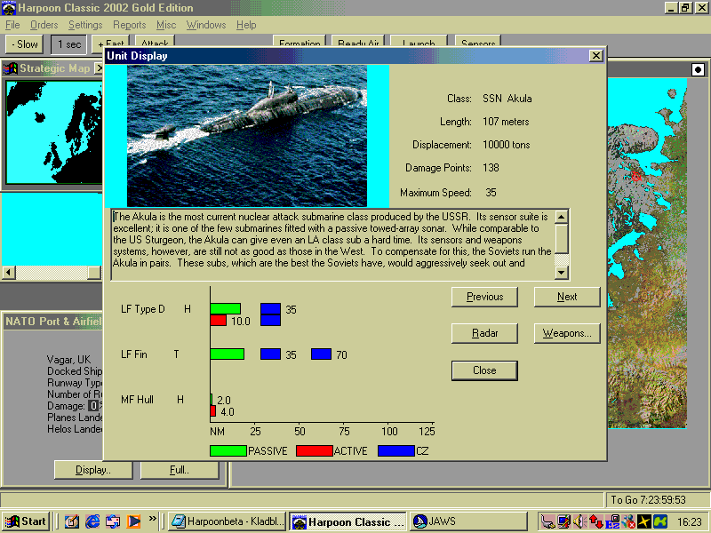 SimHQ Review - Harpoon Classic 2002 Gold Edition Beta: A Blind Eye's View
