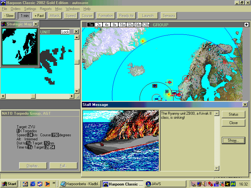 SimHQ Review - Harpoon Classic 2002 Gold Edition Beta: A Blind Eye's View