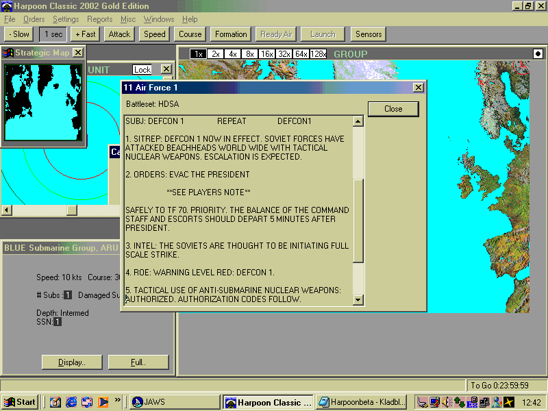 SimHQ Review - Harpoon Classic 2002 Gold Edition Beta: A Blind Eye's View