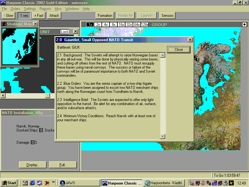 SimHQ Review - Harpoon Classic 2002 Gold Edition Beta: A Blind Eye's View