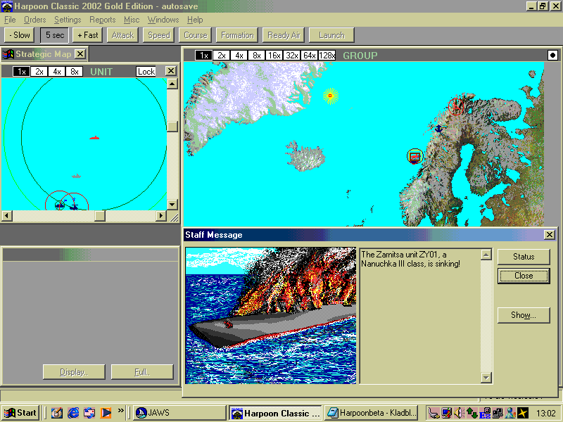 SimHQ Review - Harpoon Classic 2002 Gold Edition Beta: A Blind Eye's View