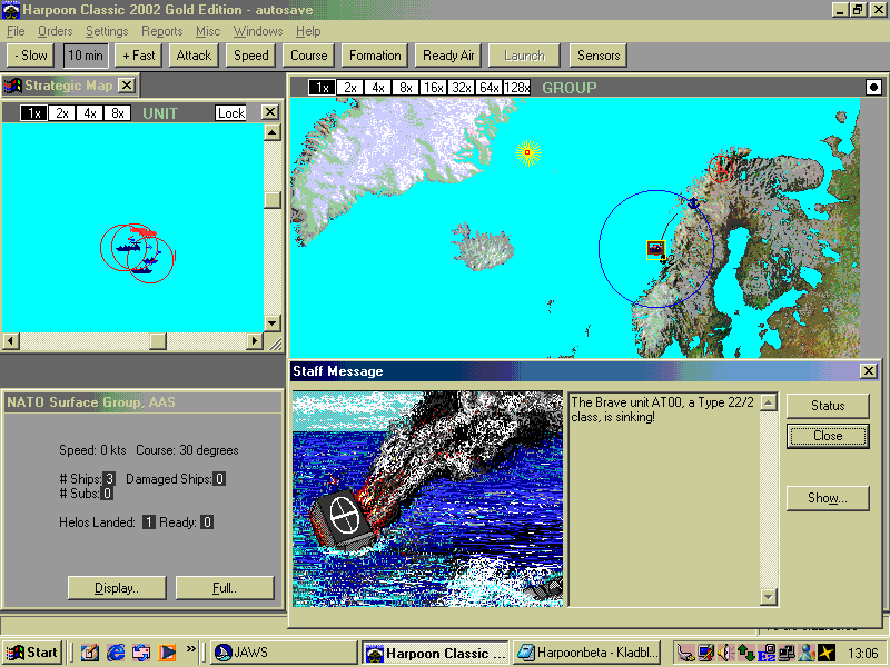 SimHQ Review - Harpoon Classic 2002 Gold Edition Beta: A Blind Eye's View