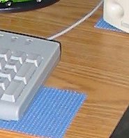 Note the material under the keyboard and speakers. Just the thing for a "rolling environment".