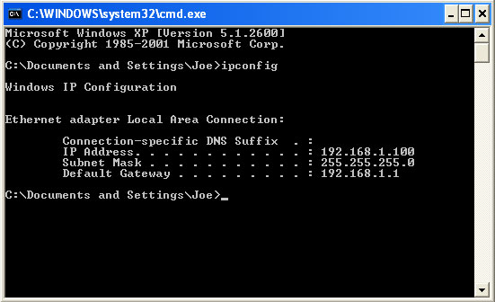 Windows IP configuration