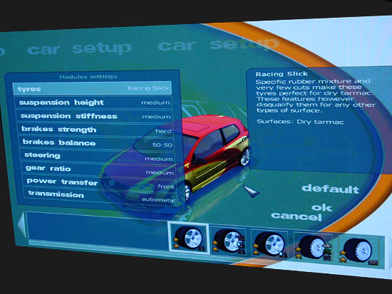 Menu from VW Golf Racer