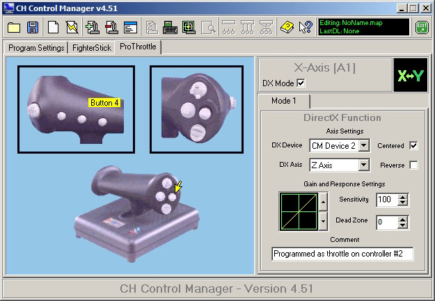 Axis programming in CH Control Manager