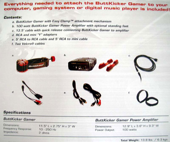 ButtKicker Gamer setup screen
