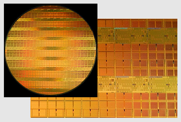 Intel® 300 mm wafer with 45 nm shuttle test chips