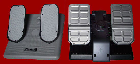 Size comparison between the G940 rudder pedals and CH Pro Pedals.