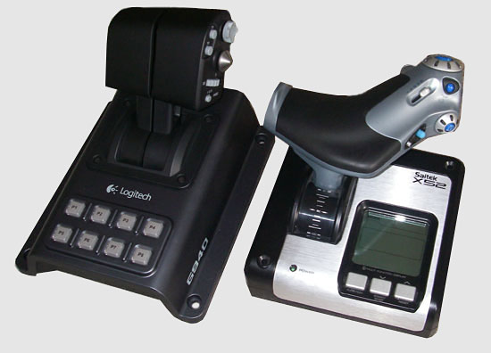 Size comparison between the G940 throttle and the X52 throttle.