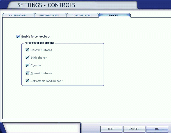 Force Feedback Options