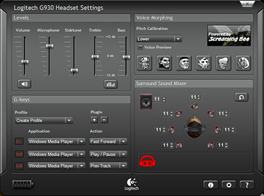 Logitech Wireless Gaming Headset G930 - Settings