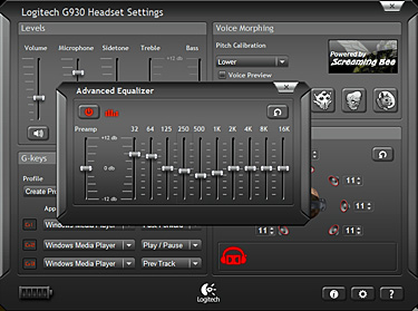 Logitech Wireless Gaming Headset G930 - Settings