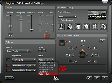 Logitech Wireless Gaming Headset G930 - Settings