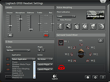 Logitech Wireless Gaming Headset G930 - Settings