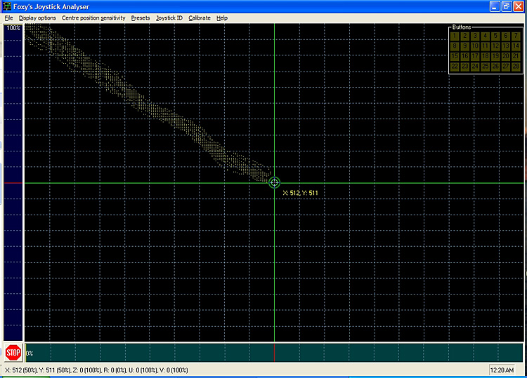 Motion Test - CH Products Fighterstick center to up-left 10x, eyes open