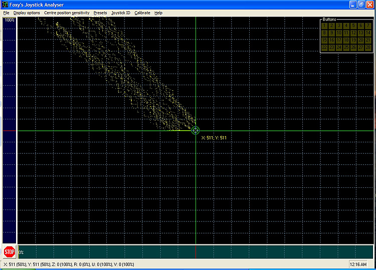 Motion Test - Thrustmaster Cougar NXT center to up-left 10x, eyes closed