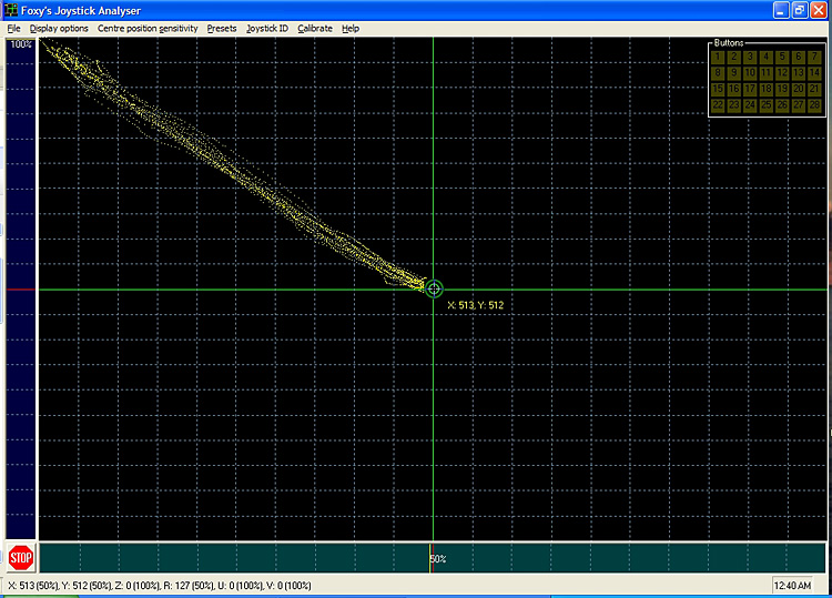 Motion Test - Saitek X-65F Pro Flight center to up-left 10x, eyes open