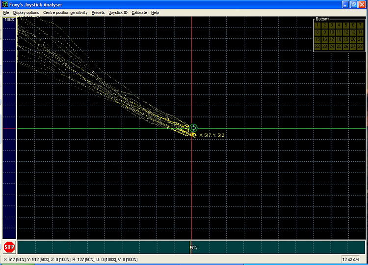 Motion Test - Saitek X-65F Pro Flight center to up-left 10x, eyes closed