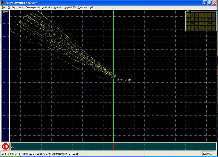 Motion Test - HOTAS Warthog center to up-left 10x, eyes closed
