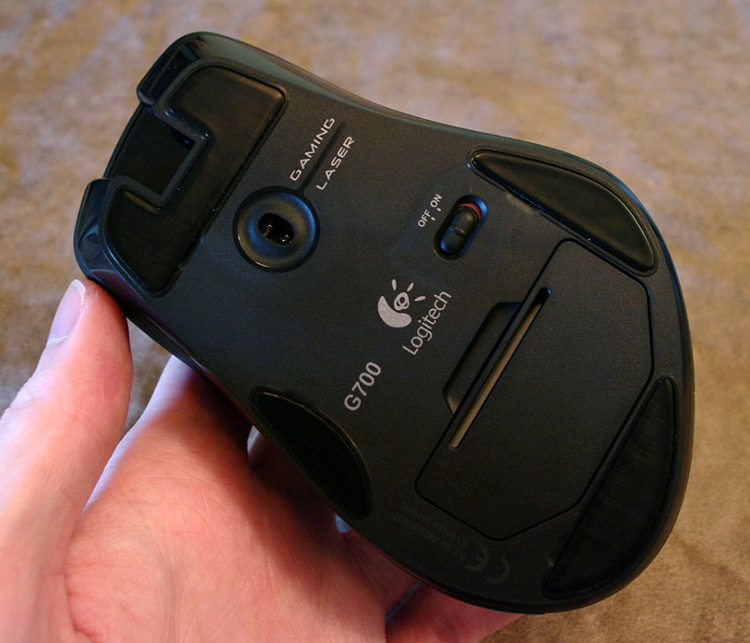 Logitech Wireless Gaming Mouse G700 - Bottom View