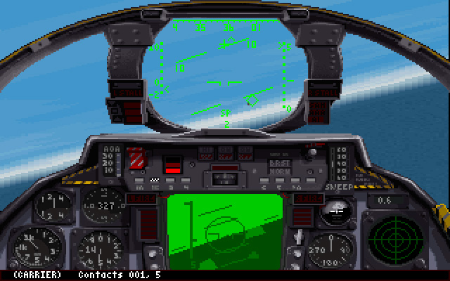 MicroProse's F-14 Fleet Defender. The first flight sim capable of sending a Phoenix to the bad guys 100nm away.