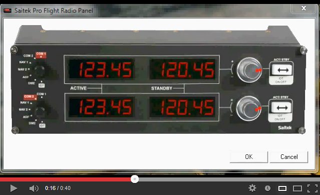 Saitek Pro Panels - The Radio Panel test page in action.