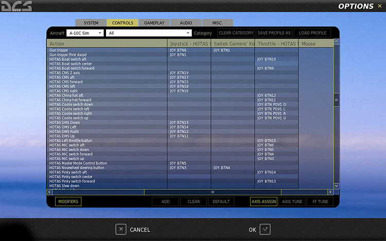 DCS: A-10C Warthog controller panel
