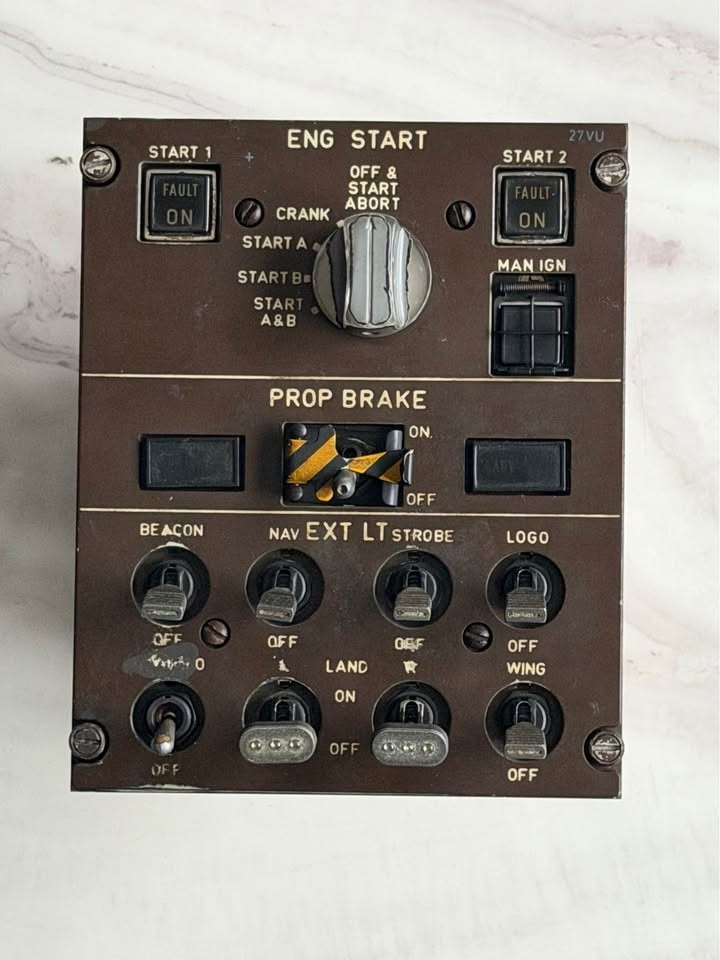 Original ATR 42 Engine Start Prop Brake Exterior Lights Control Panel Original ATR 42 Engine Start Prop Brake Exterior Lights Control Panel