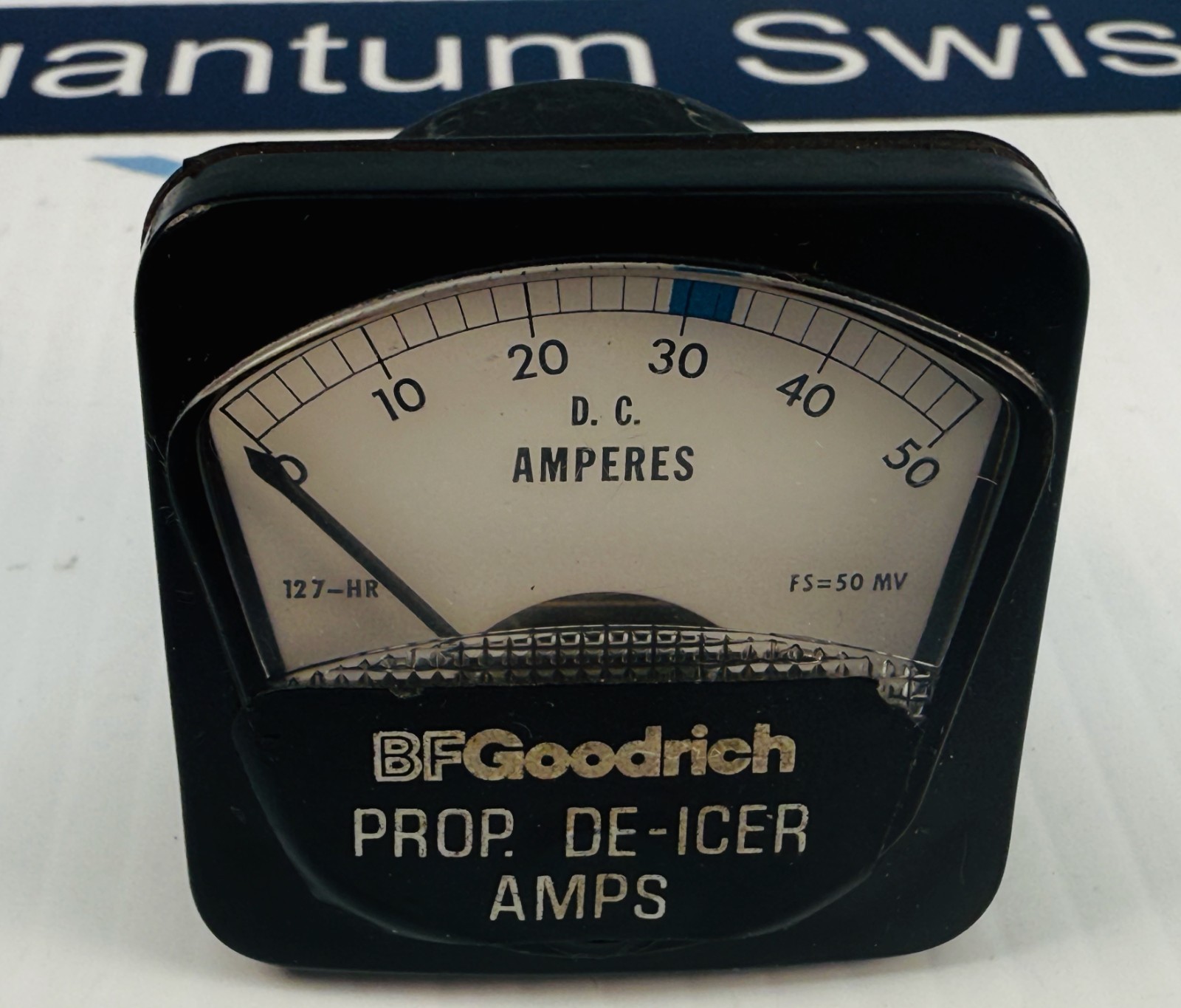 BF Goodrich Prop De-Icer Ammeter 0-50 DC Amps Panel Indicator 3E1389-7 Plate BF Goodrich Prop De-Icer Ammeter 0-50 DC Amps Panel Indicator 3E1389-7 Plate