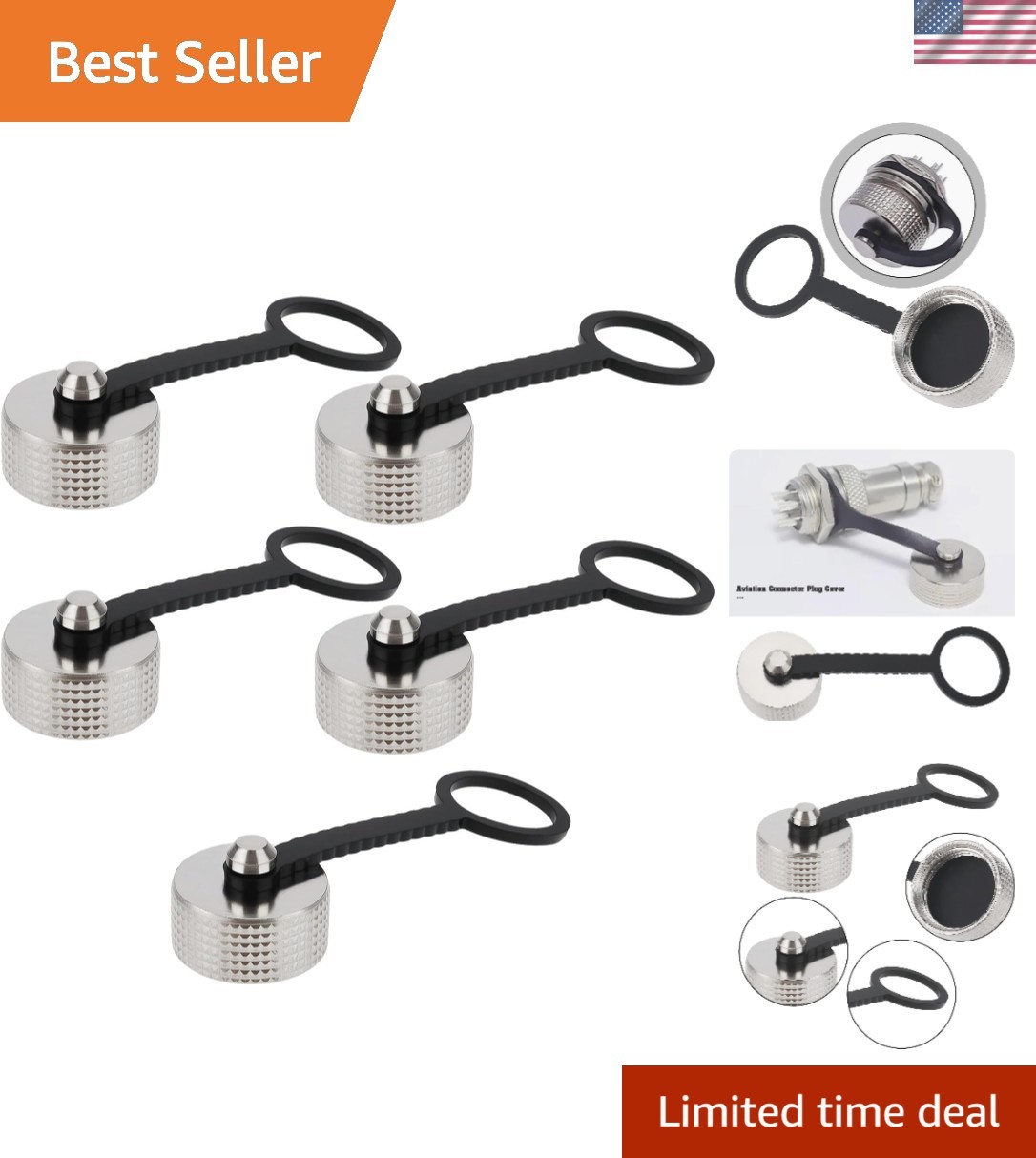 Exquisite 5-Pack GX16 Connector Dust Covers - Perfect for Complex Environments Exquisite 5-Pack GX16 Connector Dust Covers - Perfect for Complex Environments