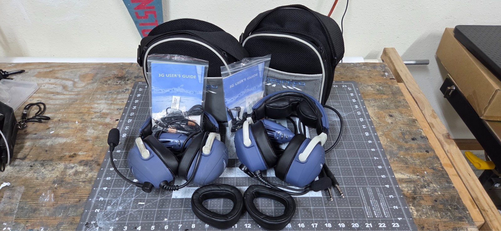 Lightspeed Thirty 3G Aviation Headsets. GA plug. Case, stereo cables & hanger Lightspeed Thirty 3G Aviation Headsets. GA plug. Case, stereo cables & hanger