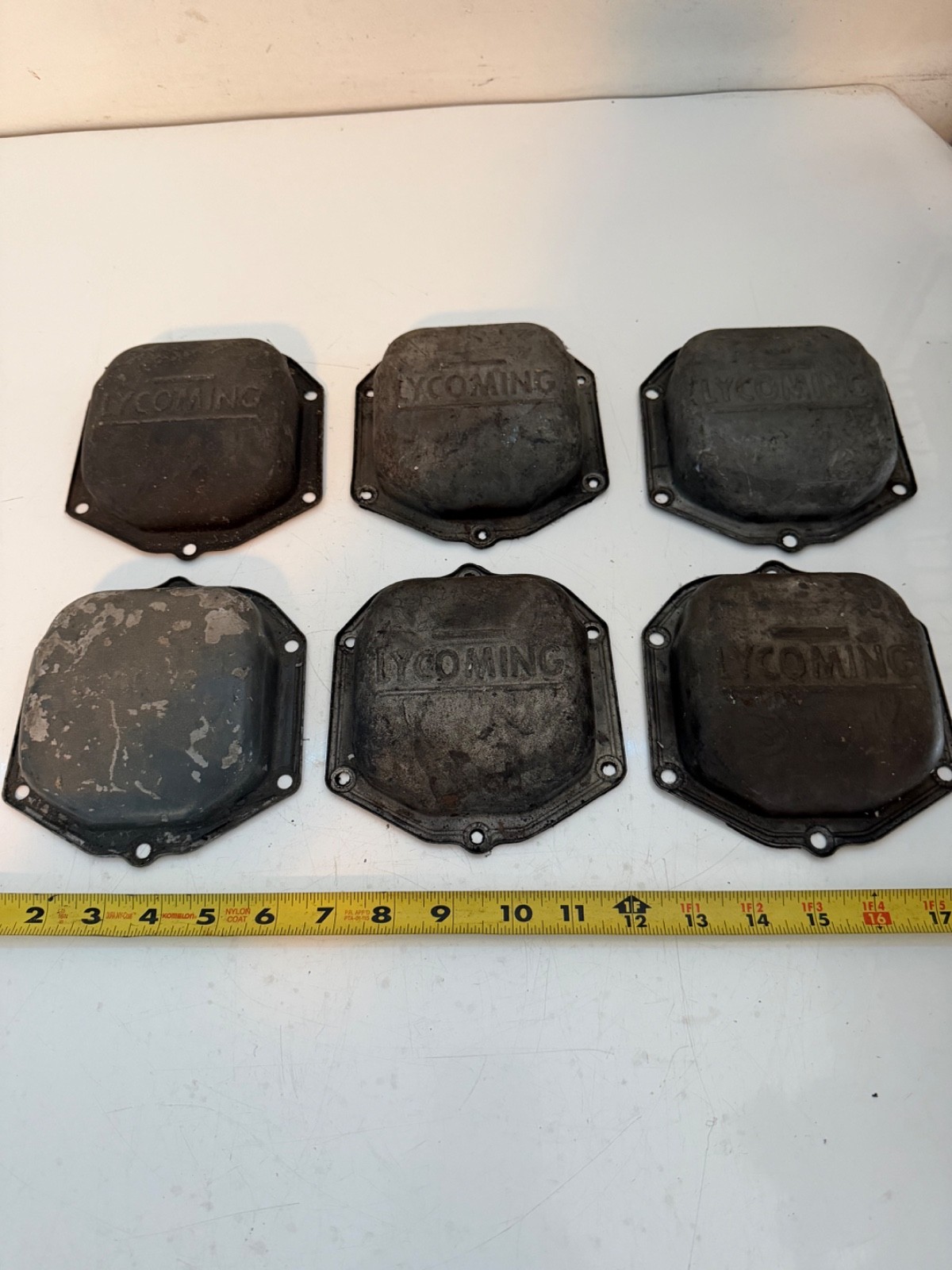6 VINTAGE LYCOMING #61247 VALVE ROCKER COVERS 6 VINTAGE LYCOMING #61247 VALVE ROCKER COVERS