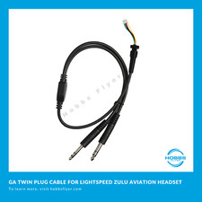 GA Twin Plug Cable for Lightspeed Sierra and Zulu Series Aviation Headsets picture