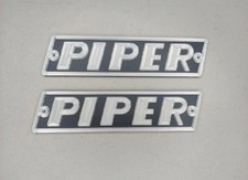 Piper J-3 Cub Aircraft Cowl Cowling Nameplate Emblem Set Of 2 Silver Grey New picture