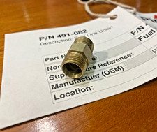 Piper 491-082 Fuel Line Union 6H12D Aircraft Fuel System Fitting OEM NEW picture
